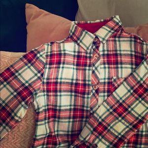 Flannel Button-Down Girls (7/8) Cat & Jack Plaid